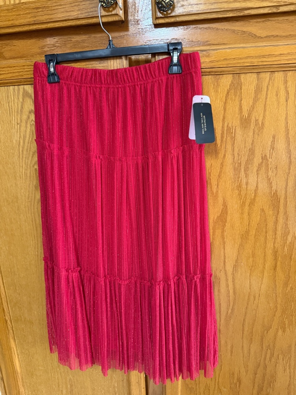 Metro Wear Fuchsia Pleated Tiered Maxi Skirt